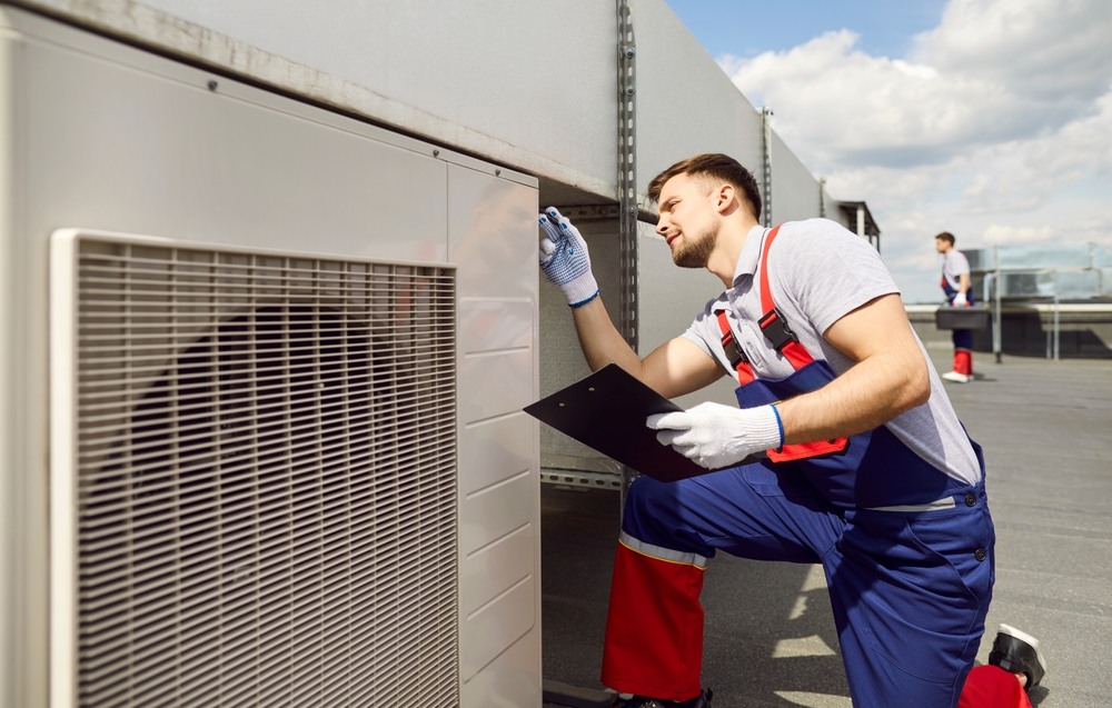Building repairs and maintenance team on site at a commercial property